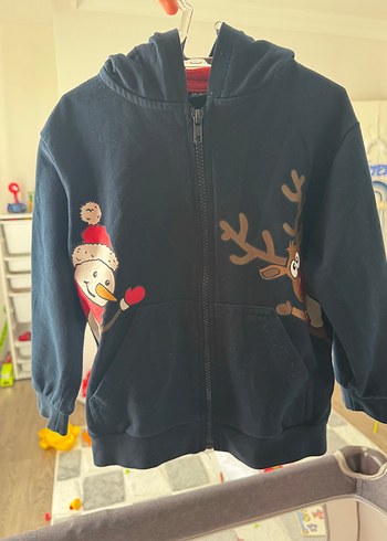 Erkek Çocuk Baskılı Fermuarlı Sweatshirt