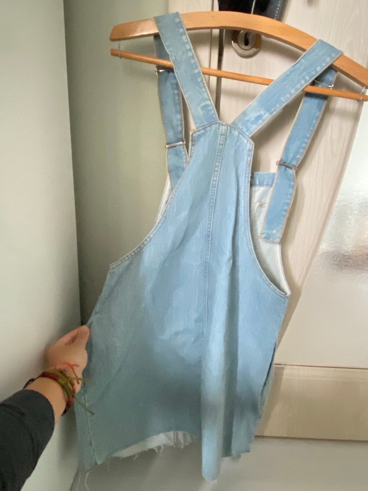 Mavi Denim Midi Kadın Salopet - Görsel 3