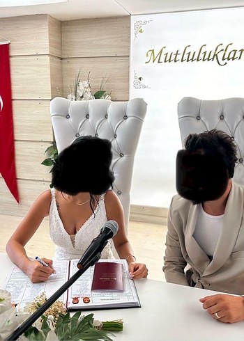 Beyaz Dantelli A Kesim Uzun Gelinlik - Görsel 2