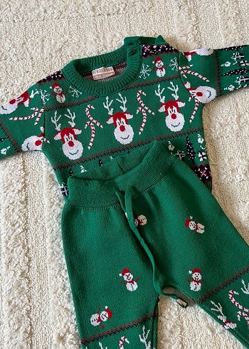 Nakışlı, Renkli Örgü Bebek Erkek Takımı - Görsel 2