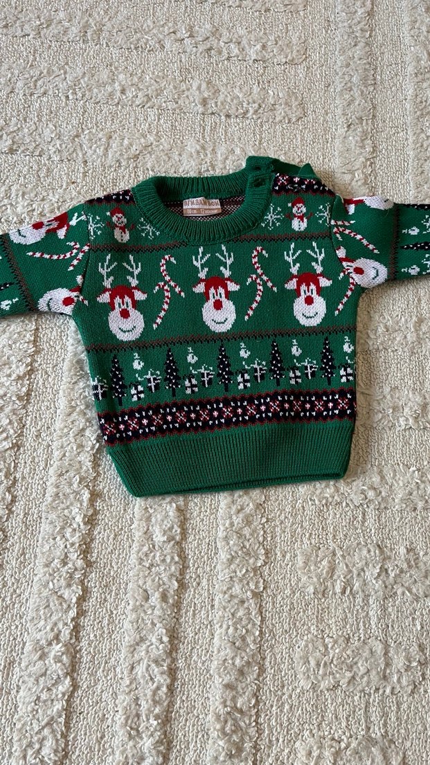 Nakışlı, Renkli Örgü Bebek Erkek Takımı - Görsel 3