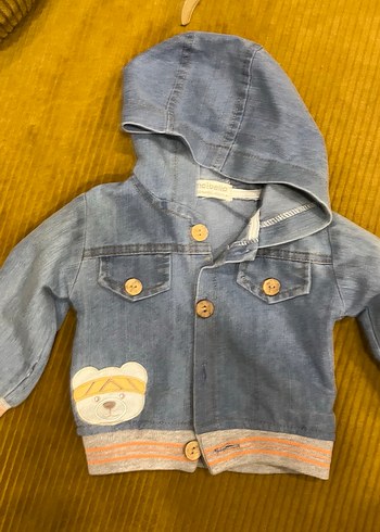 Düğmeli Kapüşonlu Erkek Çocuk Kot Ceket - Görsel 3