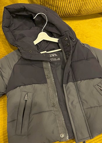 Zara Erkek Çocuk Gri Fermuarlı Mont - Görsel 4