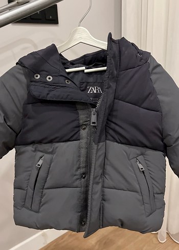 Zara Erkek Çocuk Gri Fermuarlı Mont - Görsel 2