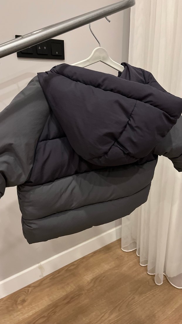 Zara Erkek Çocuk Gri Fermuarlı Mont - Görsel 5