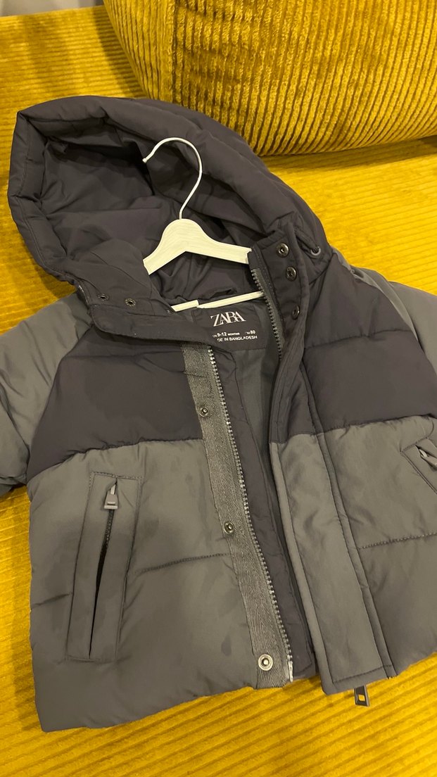 Zara Erkek Çocuk Gri Fermuarlı Mont - Görsel 4