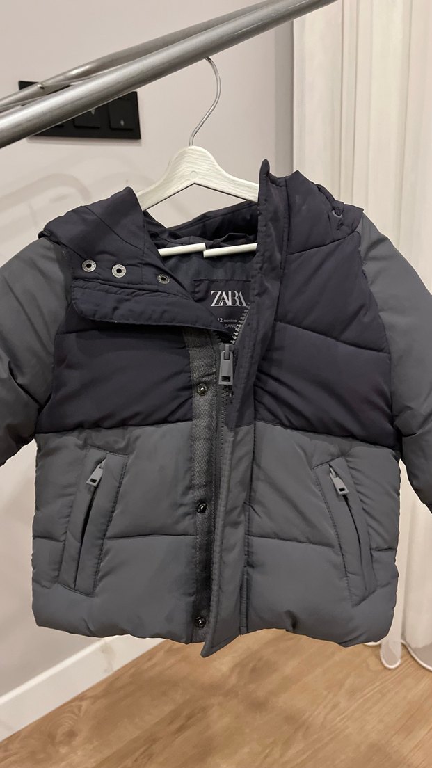 Zara Erkek Çocuk Gri Fermuarlı Mont - Görsel 2