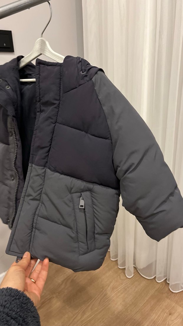 Zara Erkek Çocuk Gri Fermuarlı Mont - Görsel 3