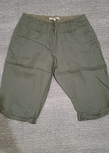 Koton Kadin Bej Keten Bermuda Sort