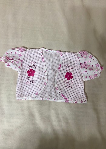 Pembe Nakışlı Kısa Kollu Bolero - Görsel 2