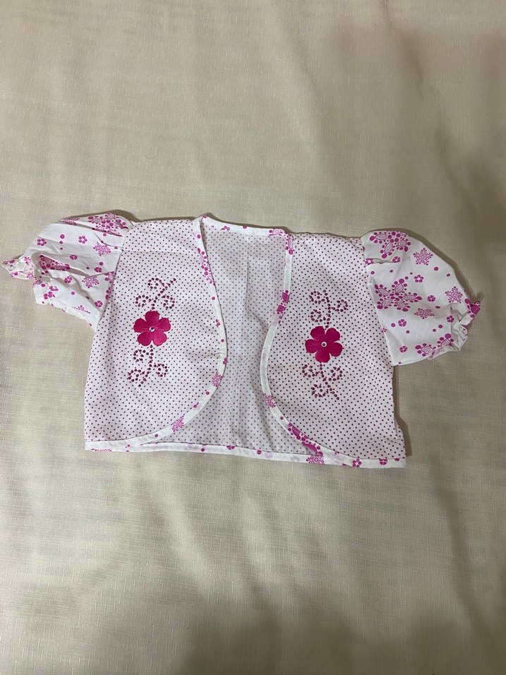 Pembe Nakışlı Kısa Kollu Bolero - Görsel 2