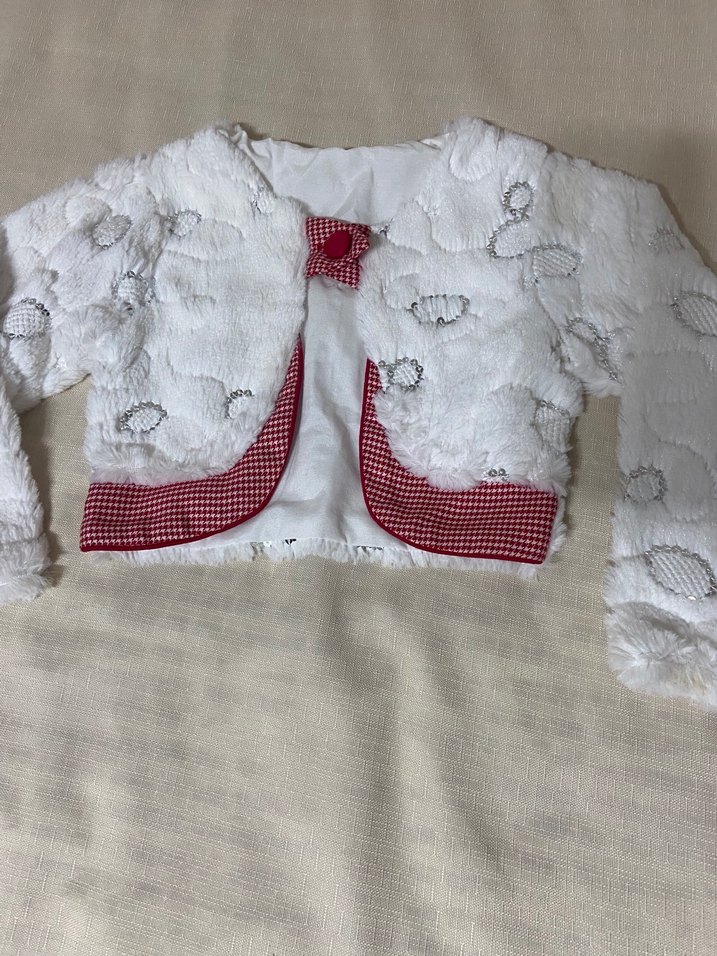 Nakışlı Beyaz Kız Bolero - Görsel 3
