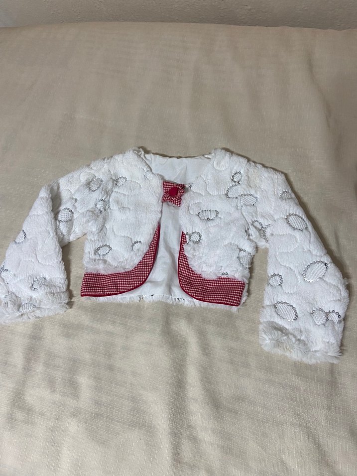 Nakışlı Beyaz Kız Bolero - Görsel 2