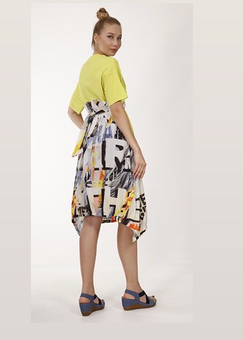 Desenli Neon Yeşili Spor Elbise - Görsel 2