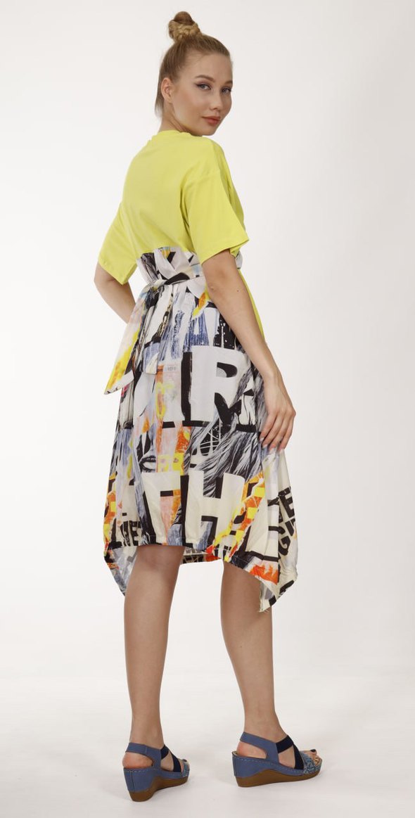 Desenli Neon Yeşili Spor Elbise - Görsel 4