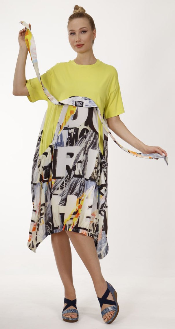 Haki Renkli Baskılı Salaş Spor Elbise - Görsel 3