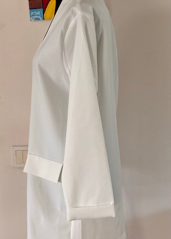 Beyaz Kadın Ofis Blazeri, uzun Boy, Uzun Kollu - Görsel 2