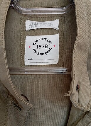 36 Beden haki Renk Vintage Keten Yazlık Ceket