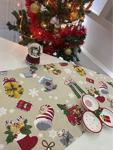  Beden kırmızı Renk Yılbaşı Yeni Yıl Runner Masa Örtüsü
