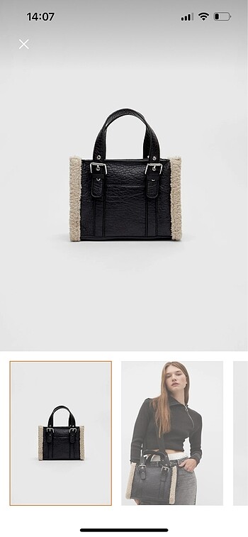 Stradivarius kürk detaylı çanta
