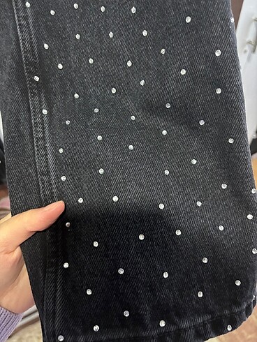 s Beden siyah Renk Taşlı jeans