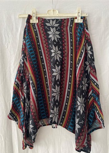 Çok Renkli Uzun Salaş Etek - Görsel 2