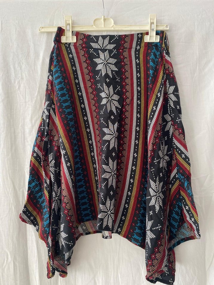 Çok Renkli Uzun Salaş Etek - Görsel 2