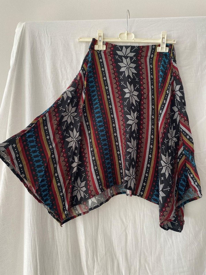 Çok Renkli Uzun Salaş Etek - Görsel 3