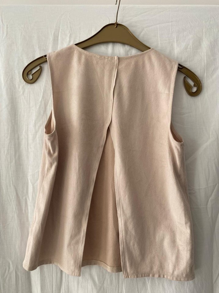 Bej Kolsuz süet  Bluz - Görsel 2