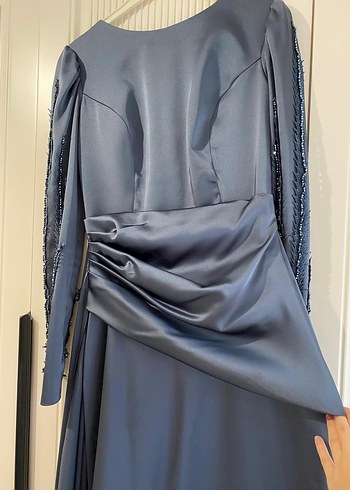 Uzun Kollu Füme Modern Klasik abiye - Görsel 2