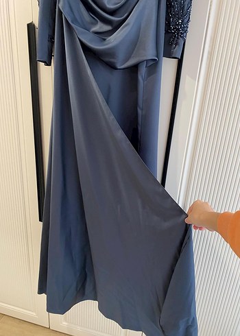 Uzun Kollu Füme Modern Klasik abiye - Görsel 4