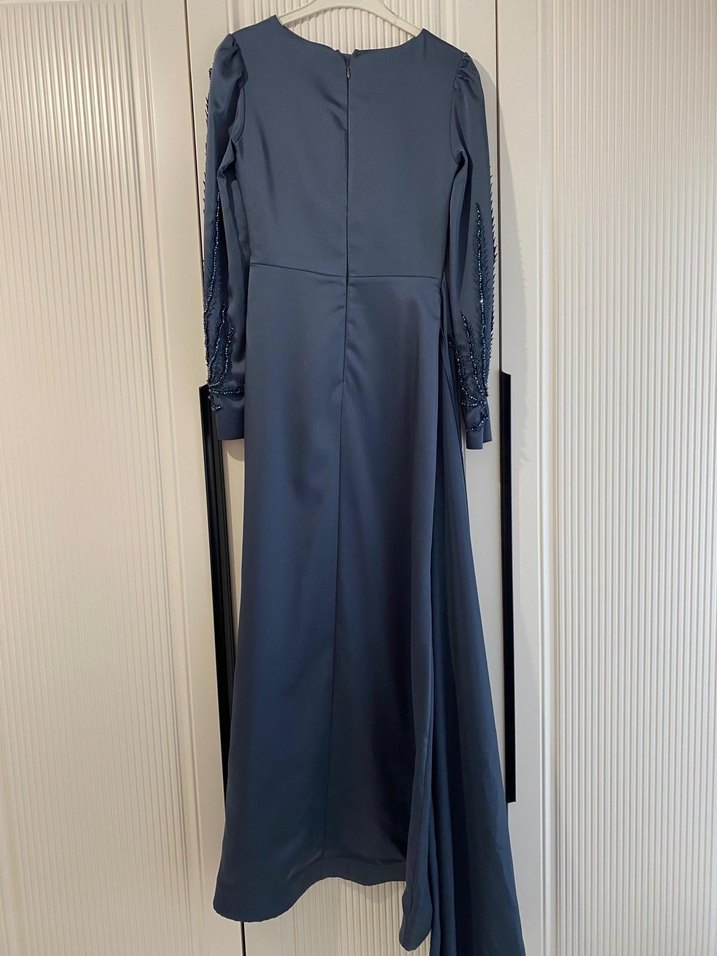 Uzun Kollu Füme Modern Klasik abiye - Görsel 5