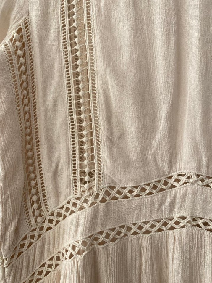 Bej Nakışlı Uzun Kollu Bluz - Görsel 3