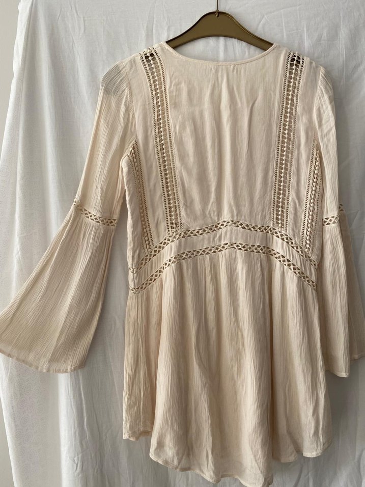 Bej Nakışlı Uzun Kollu Bluz - Görsel 4