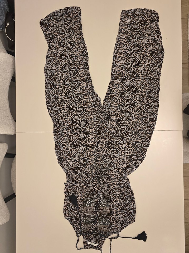 Desenli Kahverengi Tulum - Görsel 3