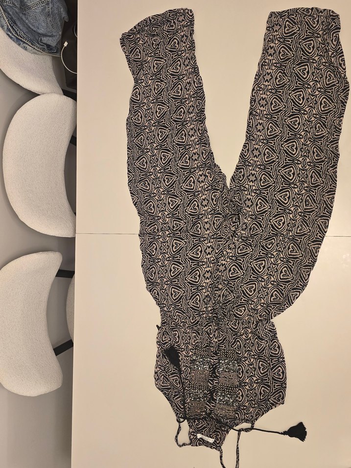 Desenli Kahverengi Tulum - Görsel 4