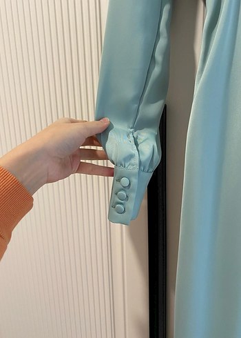 Heqa Uzun Mint yeşili Kadın Abiye Elbise - Görsel 2