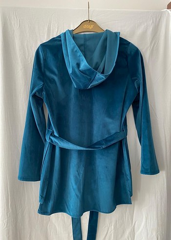 Petrol Süet Drapeli Ceket - Görsel 3