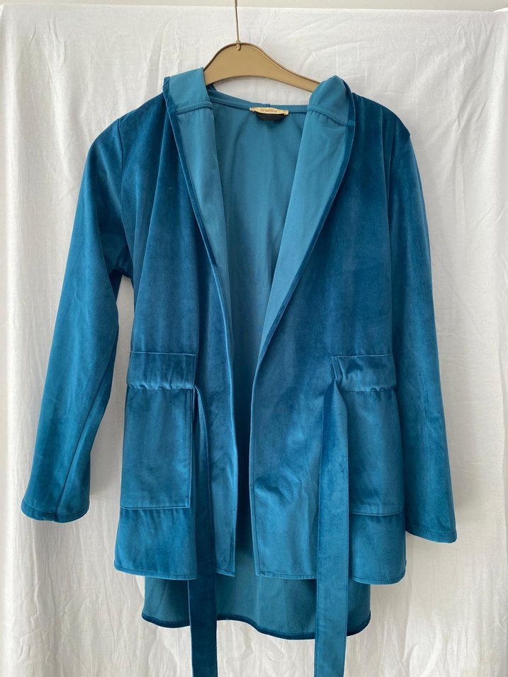 Petrol Süet Drapeli Ceket - Görsel 2