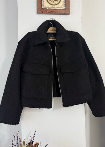 Stradivarius Siyah Kısa Kürklü Kadın Ceket