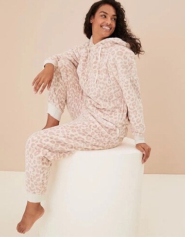 Marks&spencer leopar polar pijama takımı