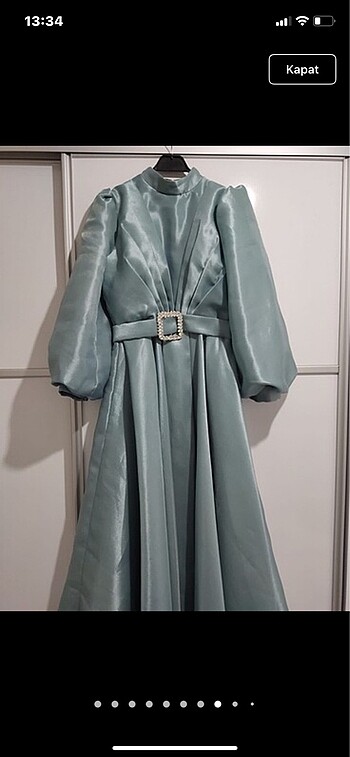 Mint yeşili abiye
