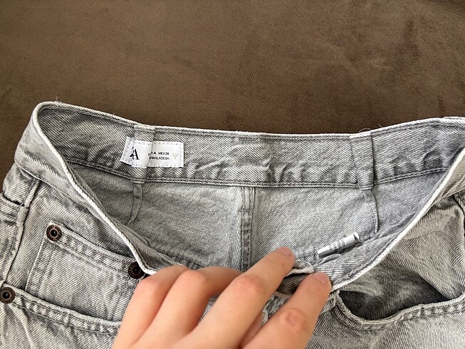 xs Beden Zara Gri Straight Jean