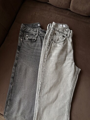 Zara Gri Straight Jean