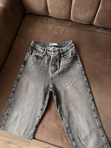 Zara Zara Gri Straight Jean