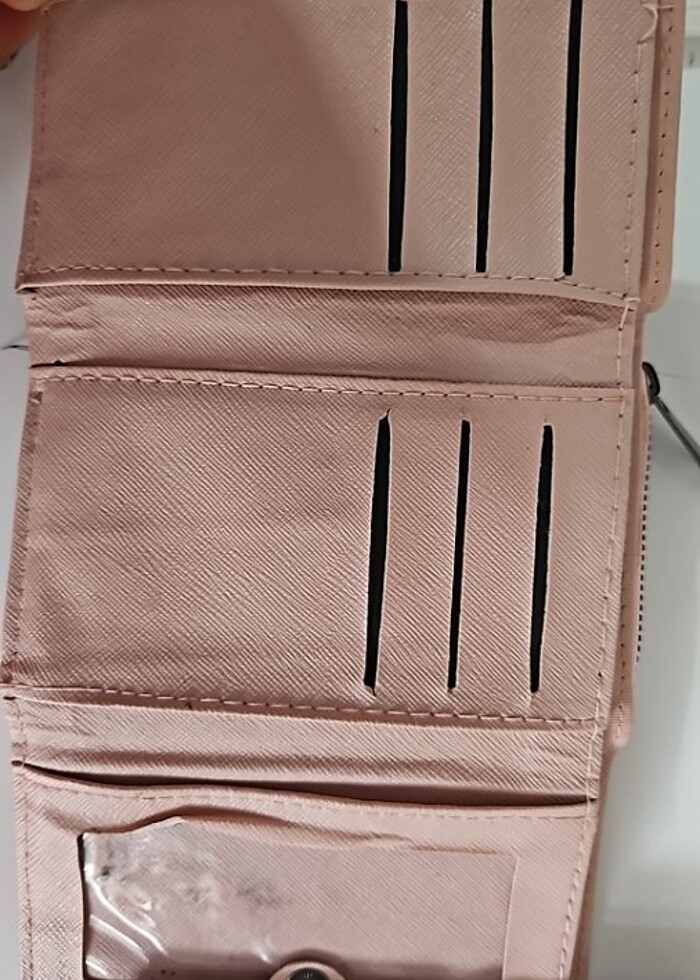 Pudra rengi çok bölme kullanışlı cüzdan - Görsel 2