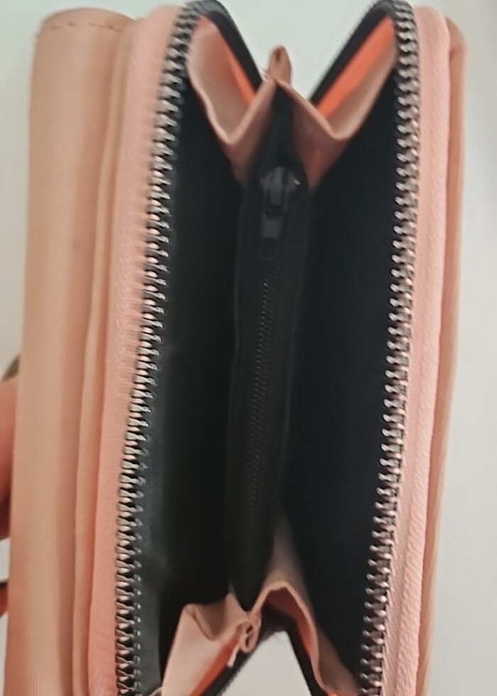 Pudra rengi çok bölme kullanışlı cüzdan - Görsel 4