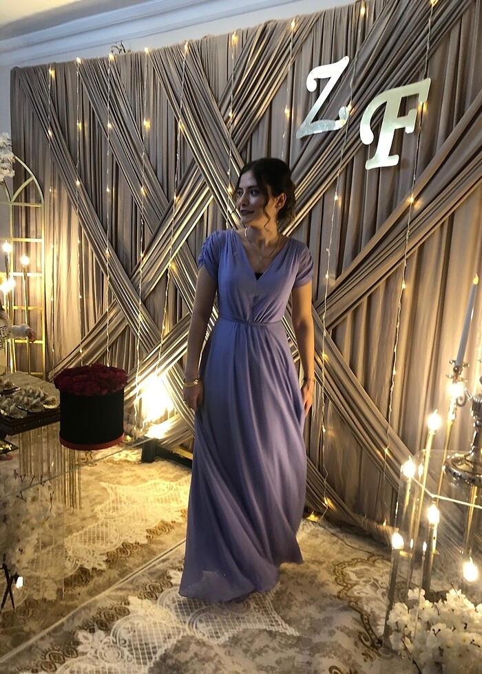 Lila abiye elbise - Görsel 3