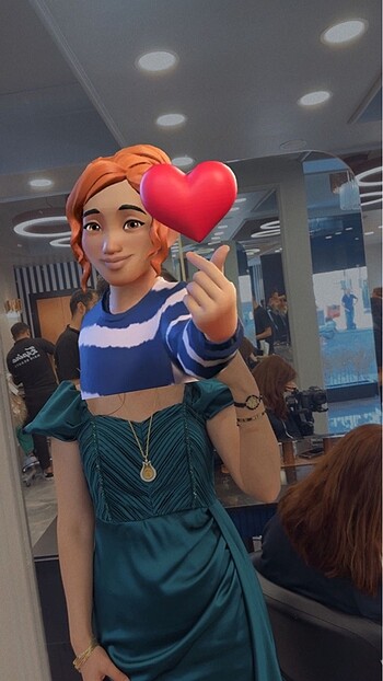 Yırtmaclı saten elbise - Görsel 3