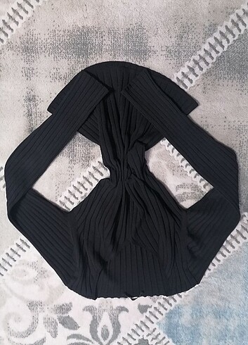 s Beden Siyah Fitilli Basic Tshirt
